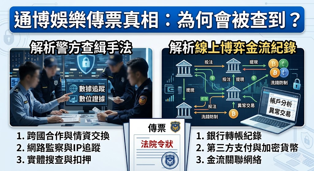 通博娛樂傳票真相:為何會被查到?解析線上博弈金流紀錄與警方查緝手法