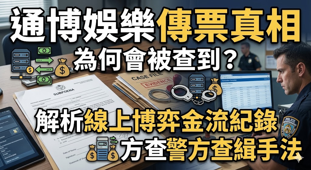 通博娛樂傳票真相：為何會被查到？解析線上博弈金流紀錄與警方查緝手法