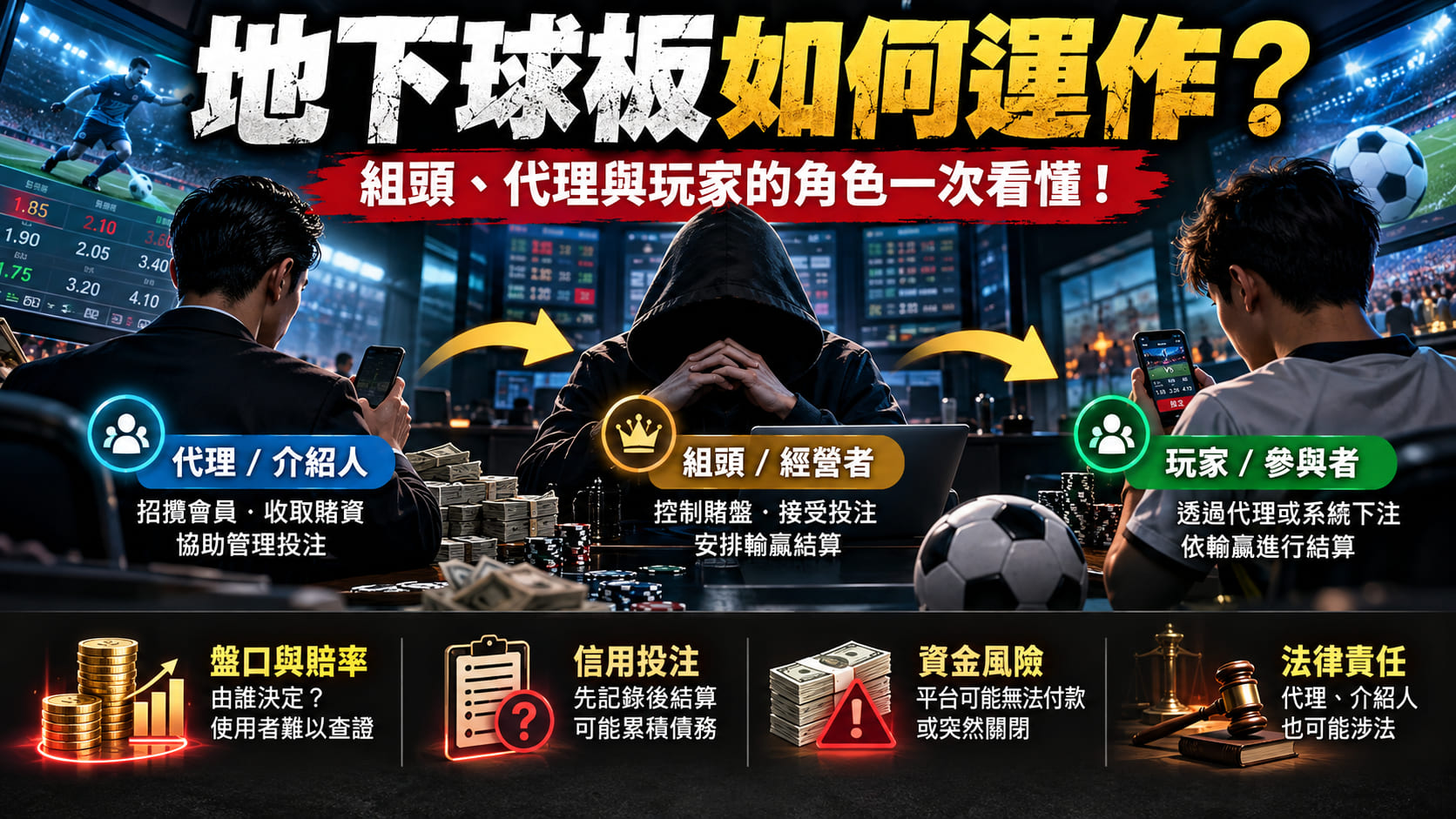 地下球板如何運作?從下注流程、賠率機制到結算方式,了解地下投注常見的運作模式。